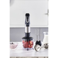 Şık Siyah Inox Çelik Bıçaklı Blender Seti