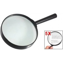 -Plastik Siyah Yuvarlak Kolu 100MM Dia Büyüteç 5x Büyüteç ( Lisinya )