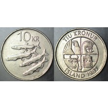 Izlanda 10 Kron 1987 Capelın Balığı Temalı.