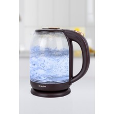 Mavi Işıklı 2000W Cam Su Isıtıcı, Şık ve Pratik Tasarım