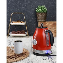 Retro Su Isıtıcısı, 1,7l, 2200W, Şık Kırmızı Tasarım