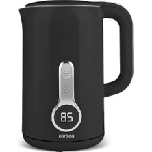 Sıcaklık Göstergeli 2200W 1,7lt Paslanmaz Çelik Su Isıtıcı Siyah