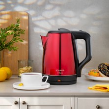 Kırmızı Paslanmaz Çelik Su Isıtıcı, Pratik ve Şık Tasarım