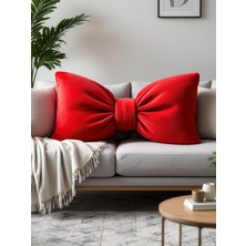 Fiyonk Görünümlü Xxl Yastık Dolgulu Peluş Kumaş Fiyonk Kurdele Hediye Yastık Kırlent Minder