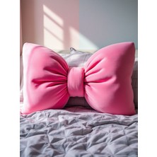 Fiyonk Görünümlü Xxl Yastık Dolgulu Peluş Kumaş Fiyonk Kurdele Hediye Yastık Kırlent Minder