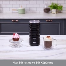 Siyah Süt Köpürtücü ve Isıtıcı, Ev Için Pratik ve Şık Tasarım