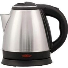 Gümüş Renk Paslanmaz Çelik Su Isıtıcı, Otel Tipi, 1,2 L