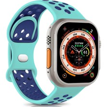 Microsonic Apple Watch Se 3 44MM Kordon Rainbow Band Yeşil Lacivert