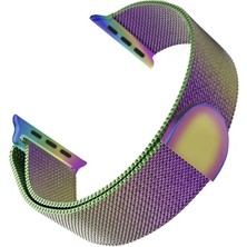 Microsonic Apple Watch Se 3 44MM Kordon Luxe Metal Twist Iridescent