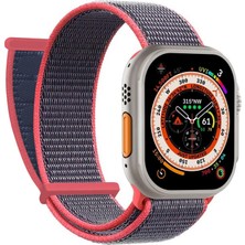 Microsonic Apple Watch Se 3 40MM Hasırlı Kordon Woven Koyu Pembe