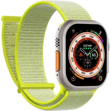 Microsonic Apple Watch Se 3 44MM Hasırlı Kordon Woven Sarı