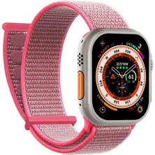 Microsonic Apple Watch Se 3 44MM Hasırlı Kordon Woven Pembe