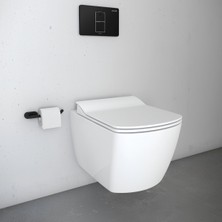 Creavit Elegant Beyaz Kanalsız Asma Klozet EG321, Creavit Elegant Yavaş Kapak