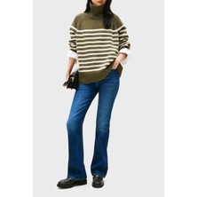 Tommy Hilfiger Pamuklu Bootcıt Fit Orta Bel Geniş Paça Jeans Bayan Kot Pantolon WW0WW46729 1bj