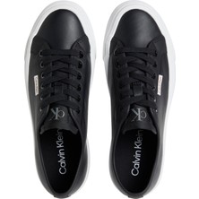 Calvin Klein VULC FLATF LACE UP LTH CK Siyah Kadın Sneaker