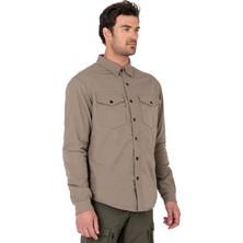 The Biker Jeans Eagle Beige Korumalı Motosiklet Gömleği Erkek