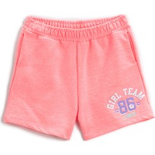 Koton Kız Çocuk Beli Lastikli Cepli Baskılı Pamuklu Şort Eğlenceli Stil İçin Rahat