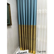 Nivemeshome Ege Turkuaz FIR1240 V-935  1/3 Sık Pileli Fon Perde Apm