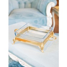 Bakır Concept Gümüş Kaplama Camlı Sunumluk Kare Form Gold Renk No 1