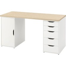 Çalışma Masası, Canlı Çam Efekti-Beyaz, 140X60 Cm, Mıttcırkel