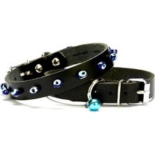 Nazar Boncuklu Kedi ve Köpek Tasması 1X18-22 cm Siyah Small - Lisinya