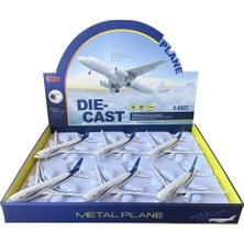 HW-180 2830 Blue Cb Işıklı Sesli Metal Yolcu Uçağı