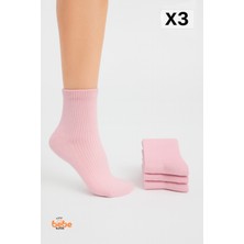 Kadın Çorap 3’lü Paket Kısa Soket Pamuklu Ribana Günlük Rahat Çorap Patik Çorap
