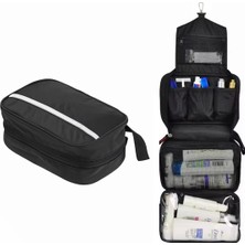 Çok Bölmeli El Tutacaklı Seyahat ve Günlük Kullanım Organizer Çanta Siyah