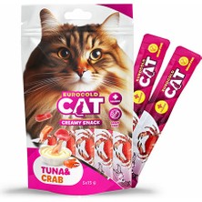 Sepetim Eurogold Cat Sıvı Kedi Ödülü Ton - Yengeç 5X15GR