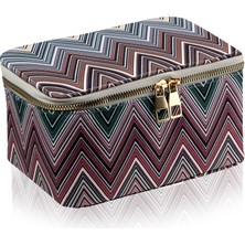 Empressco Renkli Zigzag Makyaj Çantası, Pratik ve Şık Seyahat Çantası