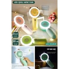 Taşınabilir USB El Fanı, LED Işıklı, Ergonomik ve Şarjlı Tasarım