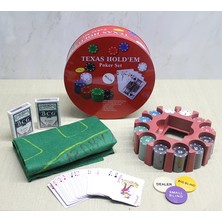 Metal Kutulu 240 Chip ve 2 Adet Iskambil  Kağit Setine Sahip Poker Oyunu ALK3539