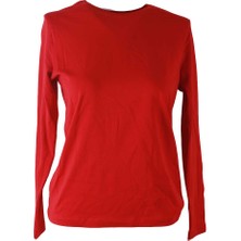 Trender Uzun Kollu Basic Kırmızı Kadın Bluz 26KST8000001