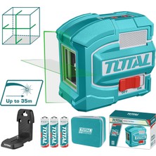 Total TLL156601 Yeşil Çizgi Lazer Terazi Seviyesi 35M Dayanıklı Hassas Ölçüm Taşıma Çantalı Model