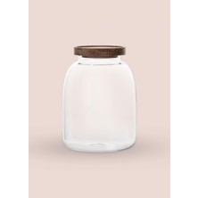 The Mia Ahşap Kapaklı Cam Kavanoz 14X19 cm CAM0505