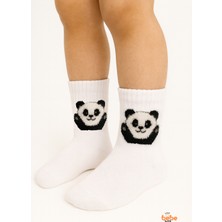 Sevimli Panda Figürlü Çocuk Çorap Pamuklu Günlük ve Okul Çorabı Kız ve Erkek Çocuk Panda Çorap