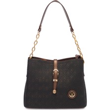 Tergan Bronz Print Kadın Omuz Çantası - S1WPR0000802-R7P