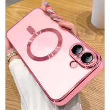 Apple iPhone 16 Plus Uyumlu Kılıf Kamera Lens Korumalı Magsafe Şarj Kilifi Şeffaf Renkli Yumuşak Kapak