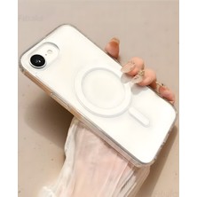 Apple iPhone 16E Kılıf Magsafe Wireless Kablosuz Şarj Destekli Sert Şeffaf Darbe Emici Kapak