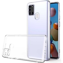 Fibaks Samsung Galaxy A21S Kılıf 3D kamera Korumalı Şeffaf Yumuşak Süper Silikon Kapak