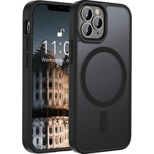 Fibaks Apple iPhone 11 Pro Max Kılıf Kamera Çıkıntılı Magsafe Şarj Destekli Metal Tuşlu Yumuşak Kenarlı Mat Kapak