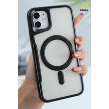 Fibaks Apple iPhone 11 Kılıf Prizma Kamera Çıkıntılı Magsafe Şarj Destekli Mat Renkli Şeffaf Kapak