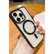 Fibaks Apple iPhone 15 Pro Kılıf Magsafe Renkli Sert Silikon Kapak