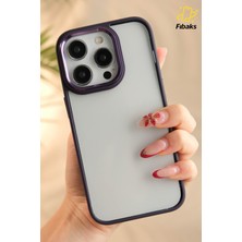 Fibaks Apple iPhone 14 Pro Kılıf Kenarları Parlak Arkası Şeffaf Hassas Butonlu Renkli Kapak
