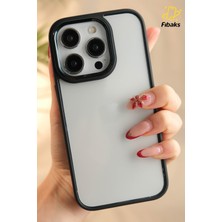 Fibaks Apple iPhone 14 Pro Kılıf Kenarları Parlak Arkası Şeffaf Hassas Butonlu  Renkli Kapak
