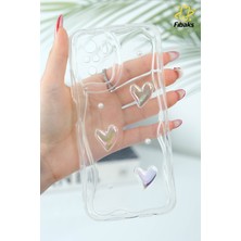 Redmi Note 10 - 10S Kılıf 3D Kalpli Inci Tasarımlı Desenli Kamera Korumalı Şeffaf Silikon Kapak