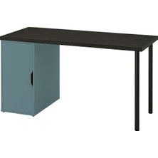 Çalışma Masası, Venge-Gri-Turkuaz, 140X60 Cm, Lagkapten, Adıls
