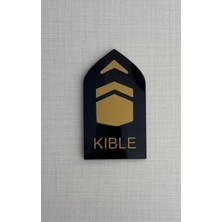 5'li Kıble Siyah Pleksi Yönlendirme Levhası 8X14 cm Kendinden Yapışkanlı Yön Tabelası