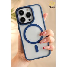 Fibaks Apple iPhone 15 Pro Max Kılıf Kamera Çıkıntılı Margsafe Wireless Şarj Destekli Kenarı Renkli Hassas Butonlu Kapak