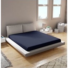 Bio Cotton Penye Lastikli Çarşaf %100 Pamuk Tek Çift Battal Boy Battal Çift ? Lacivert Renk